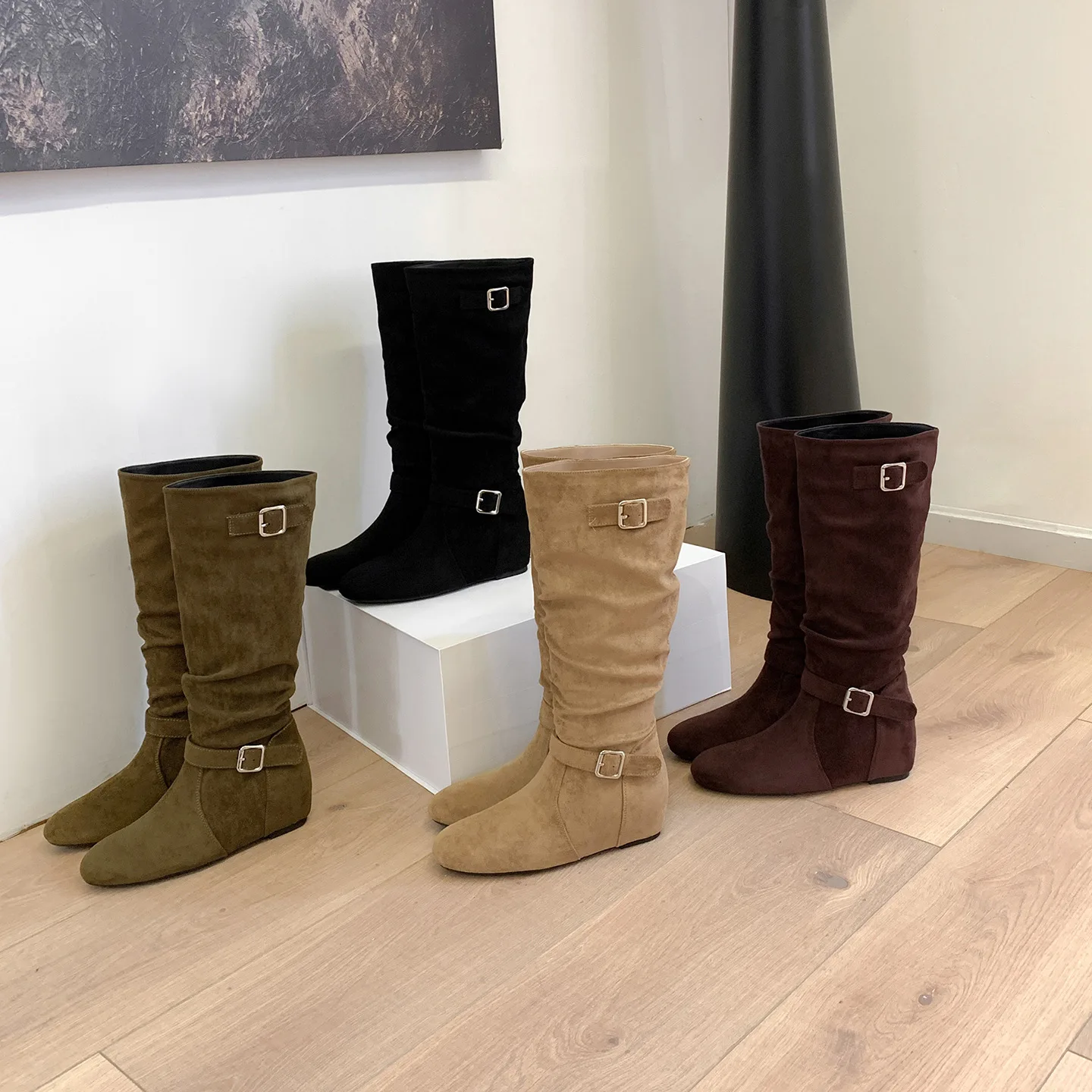 

Women Wedge Knee High Boots Women Winter Shoes Wedges Heels High Boots Fashion Long Party Shoes Female Footwear Fashion New