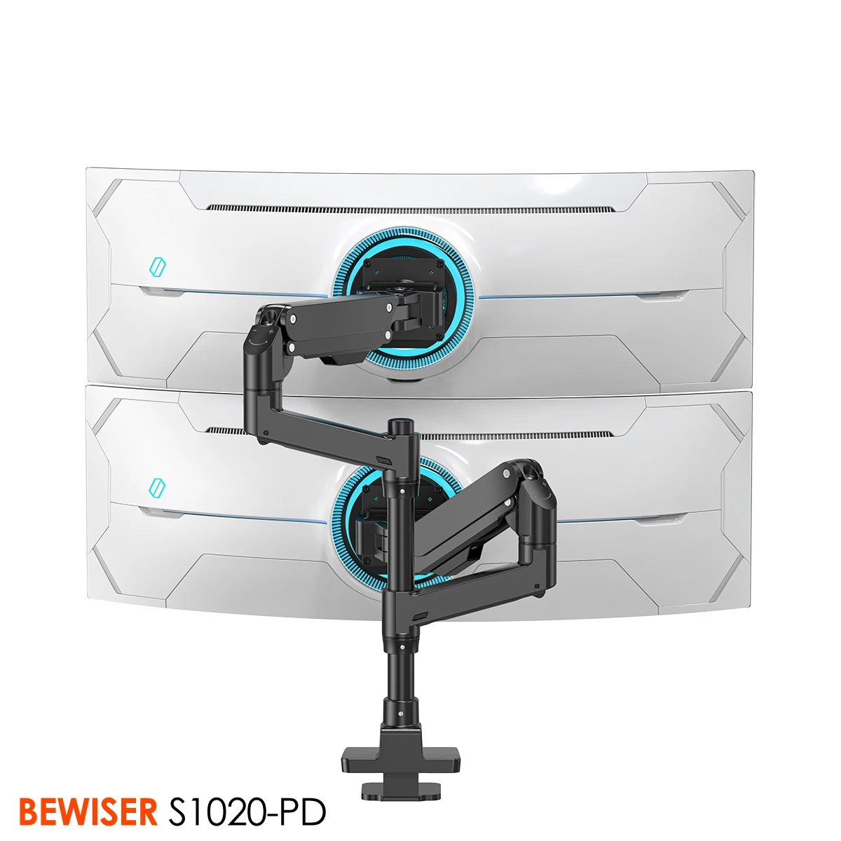 New DUAL Heavy-Duty Ga s Spring Gaming Monitor Mount Stand Monitor Arm Big Size for 34-57
