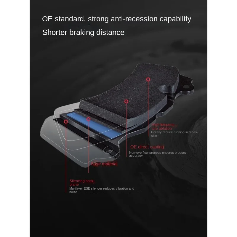 Rear Brake Pad  Low Metal Sheet Applicable to Mercedes-Benz C63/CLS63/SL63/AMG/W204