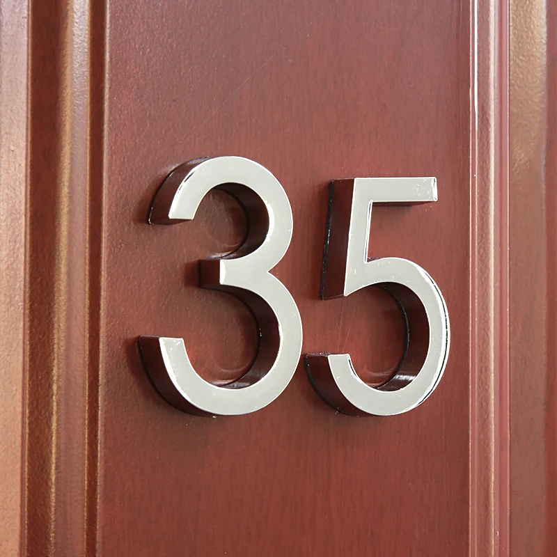 1pc 60mm Exterior House Number Outdoor Self-Adhesive Numbers Door Stickers Mailbox Address Sign 2.35 inch 3D Plastic #0-9