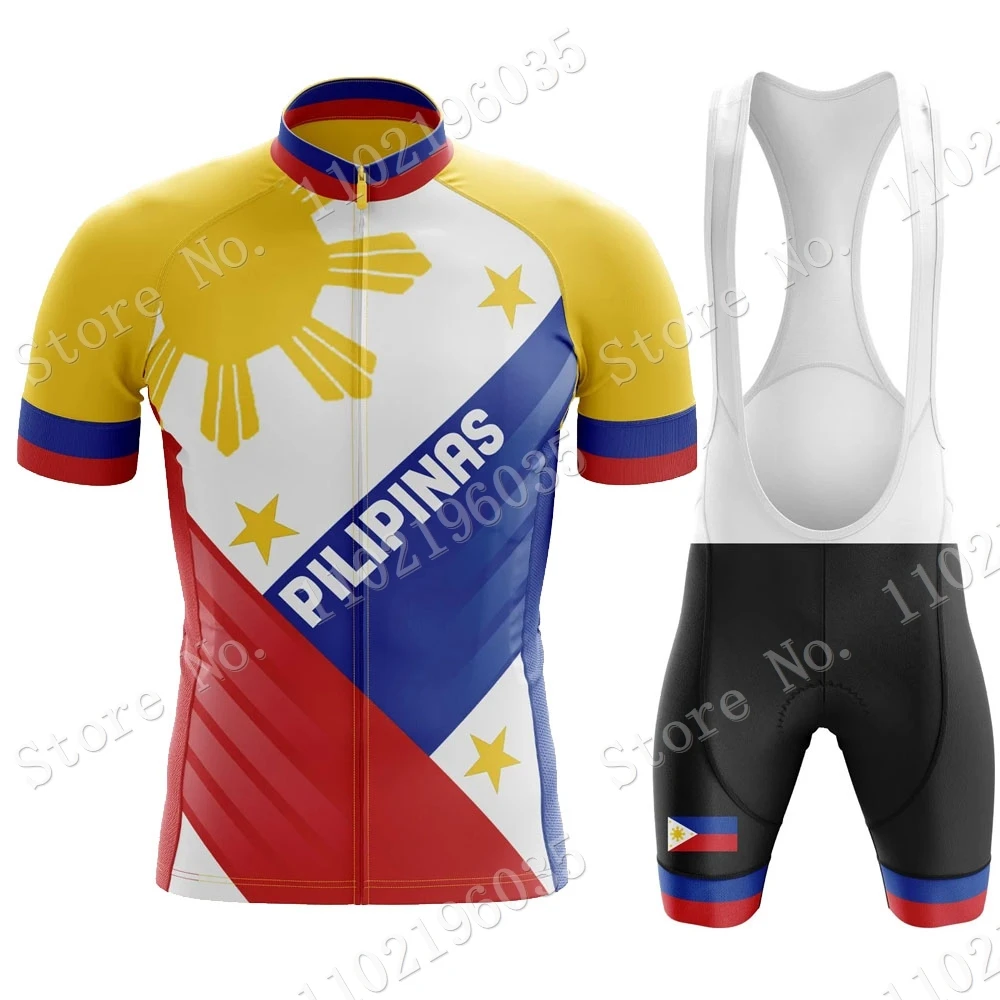 2023 Philippines National Cycling Jersey Set Pilipinas Clothing Road Bike Blue Shirts Suit Bicycle Bib Shorts MTB Ropa Maillot
