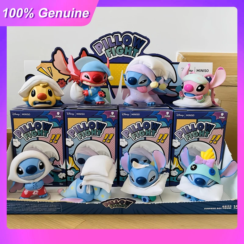 

100%Genuine Disney Stitch Pillow Wars Series Blind Box Anime Action Figure Cute Doll Desktop Ornament Collection Birthday Gifts