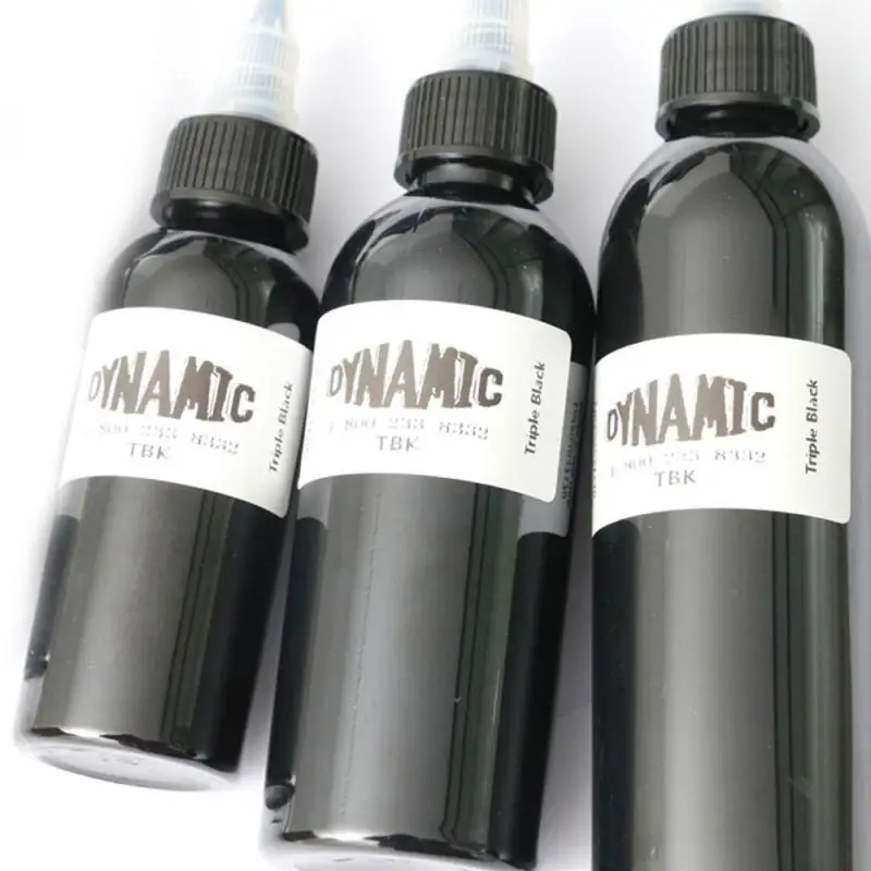 Tinta de tatuaje de Triple pigmento negro dinámico, Material de maquillaje de calidad, 60ml, 90ml, 120ml