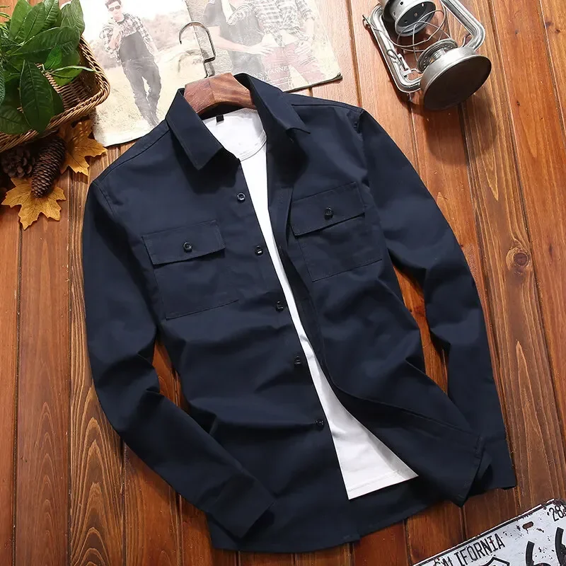 

Long Sleeve Shirts Men Casual Oversized Shirt Male Solid Color Shirts Men Long Sleeve High Quality Shirts Men Korean Fashion