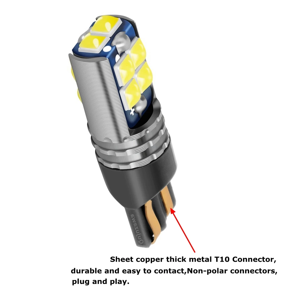 2/4PCS T10 LED W5W Led Bulbs Super Bright Auto Interior Reading Dome Lamp WY5W Car Turn Side Bulb Parking Light White Orange 12V