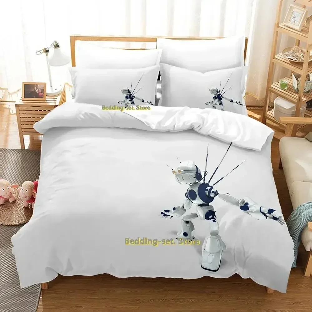 New Sci Fi Robot Bedding Set Single Twin Full Queen King Size Bed Set Adult Kid Bedroom Duvetcover Sets Anime parure de lit Bed