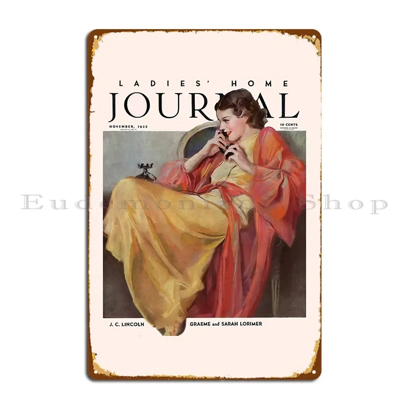 Ladies Home Journal 1935 John La Gatta Metal Sign Poster Personalized Cinema Funny Garage Pub Mural Tin Sign Poster