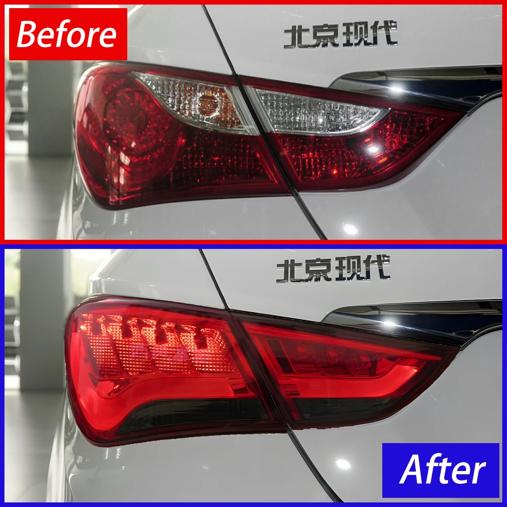 Car Taillights Assembly For Hyundai Sonata 2011-2015 LED Auto Rear Back Lamps Upgrade Highlight Brake Lights Tool Accessories