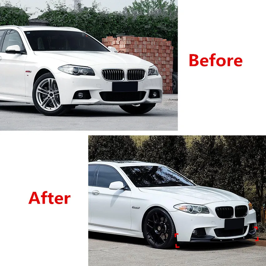 For BMW 5 Series F10 F11 M Sport 2011-2017 Car Front Lip Corner Package Bumper Lip Splitter Diffuser Spoiler Guard Body Kits