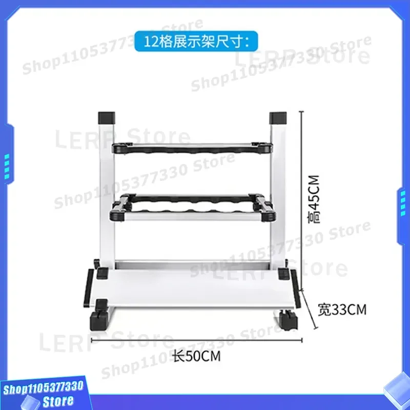 12 Grid Aluminum Alloy Fishing Rod Rack Sea Luya Pole Holder Home Storage Display Stand for Angling Gear Organization Bracket