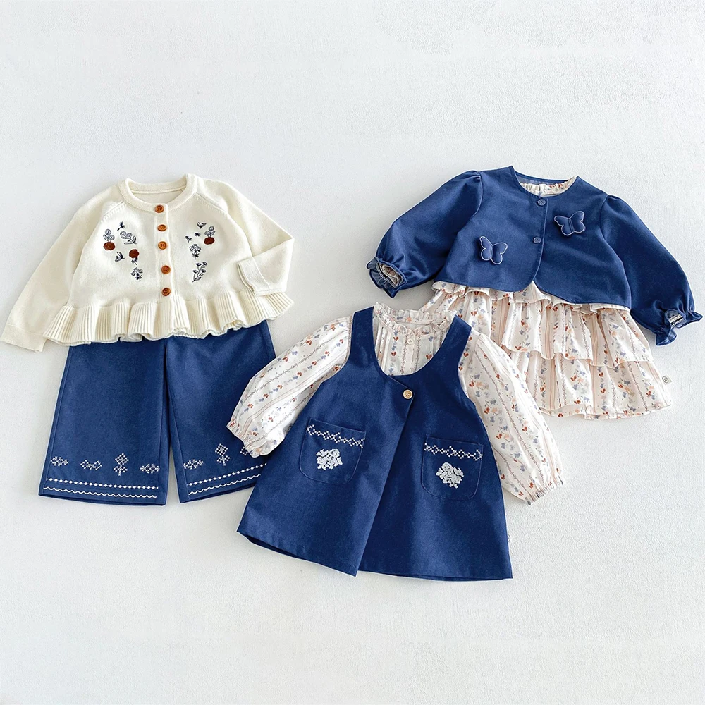 MILANCEL Kids Dress Autumn 1-6T Sweet Floral Dress for Girls Loose Children's Clothing Korean Version Girls Princess Dress