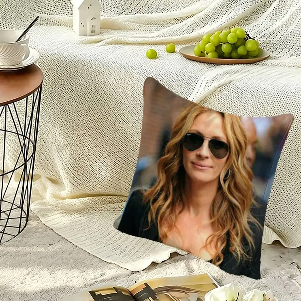 J-Julia Roberts Square Double-Sided printed Pillow Case Bedroom Bedside Pillow Sofa Cushion Cover