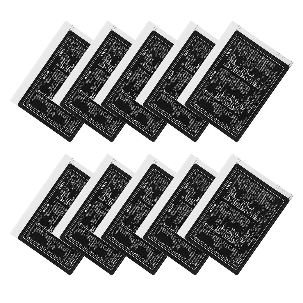 

10Pcs Keyboard Shortcut Stickers Laminated Vinyl Residue-Free Universal Short Cut Decals for Laptop Computer Stickers Removable
