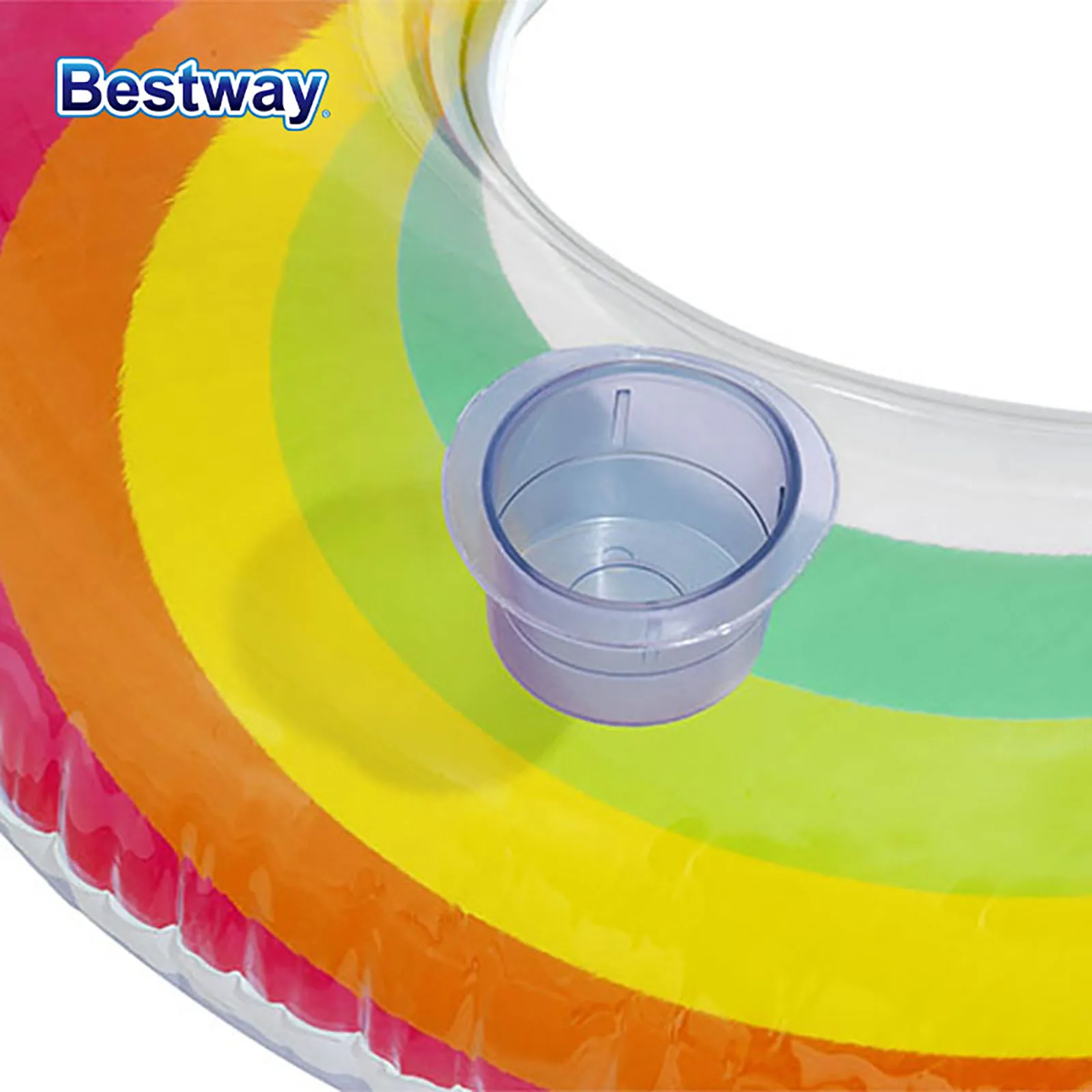 Bestway 43648 Rainbow Dreams Inflatable Swim Ring, Pool Inflatable Float for Patio, Water Party