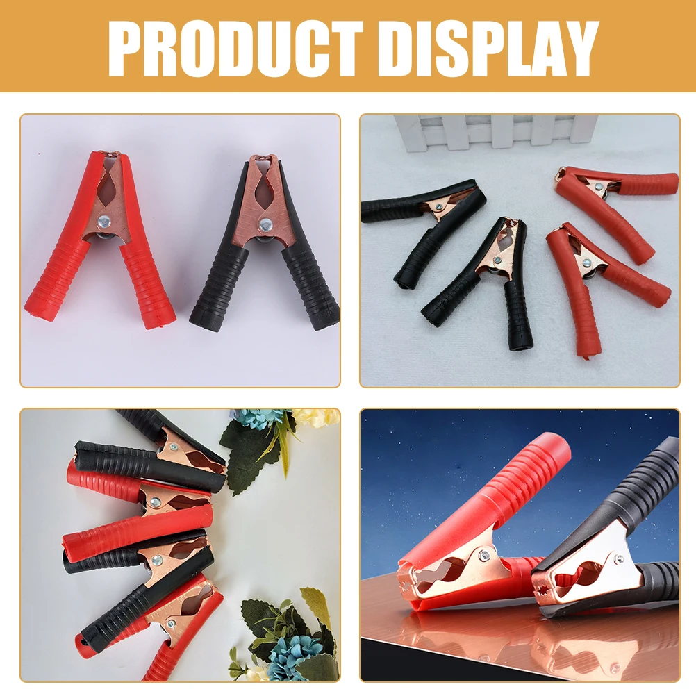 

10pcs Clamps Copper Plated Durable Stable Connection Splashproof Dirtproof Car Clip Insulated Alligator Clamp Auto