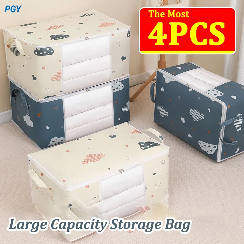 Quilt Clothes Big Capacity Storage Bag Quilt Bedding Storage Closet Organizer Wardrobe Organizer Blanket Sorting Bags Dust-proof