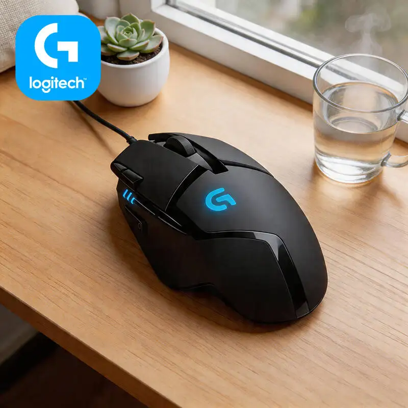 Mouse com Fio Logitech G402 Hyperion Fury, Sensor Delta Zero, Rastreamento de 500 IPS, Design Antiderrapante para Sistemas de Jogos de PC