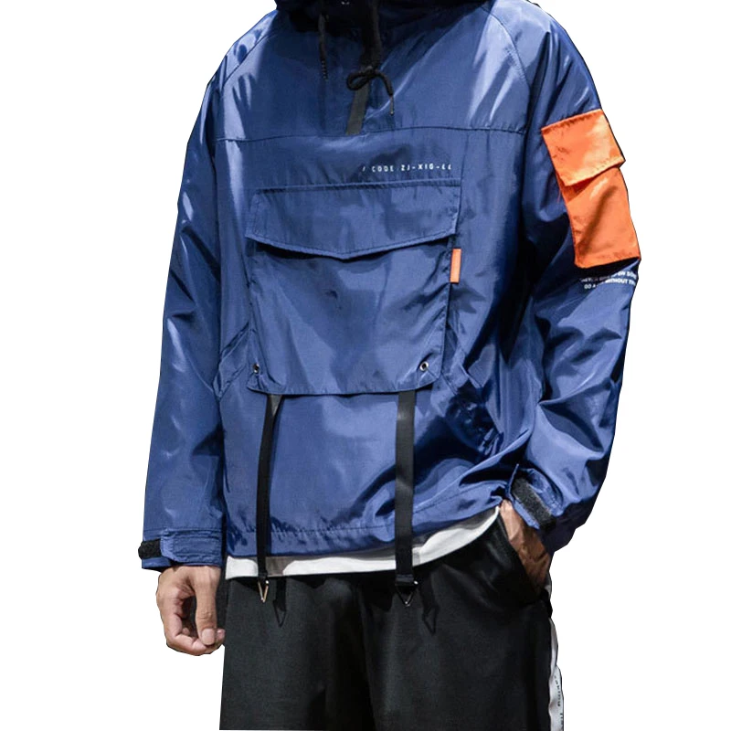 2023 New Men's Pullover Hooded Windbreaker Jacket Outdoor Sports Jacket Waterproof Lightweight Windbreaker Jacket