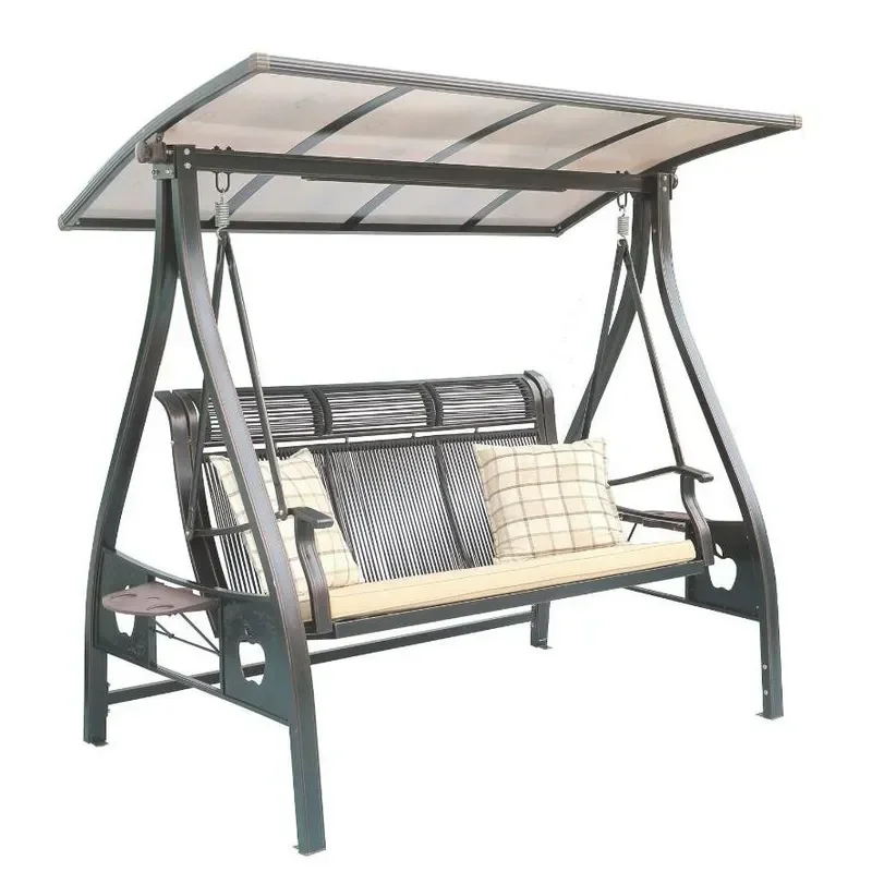 for Outdoor Swing Rocking Chair Double Triple Balcony Hanging Chair Courtyard Garden Cast Aluminum Swing Rest Chair