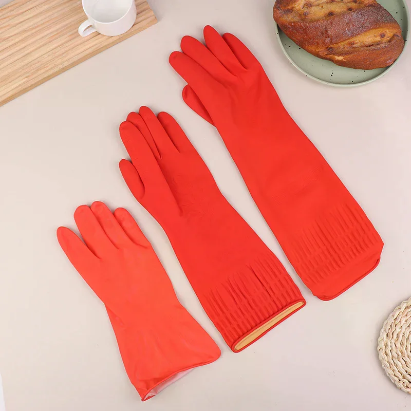 

1 пара латексных длинных перчаток для мытья посуды, кухонных чистых перчаток для мытья посуды, аквариума, промышленных толстых защитных перчаток