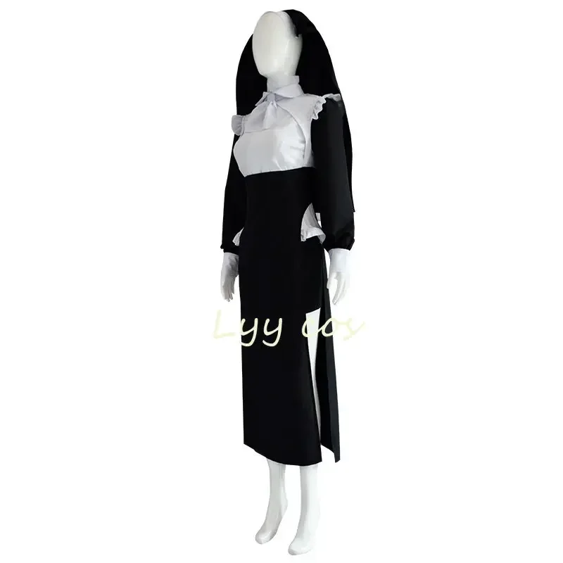 

EE01 Special offer anime cosplay chowbie women sexy NUS uniform black dress scarf Halloween 4PCs nun costumes for womenIo0！