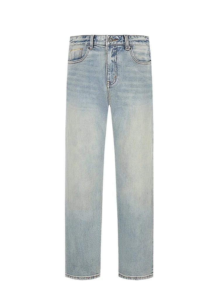 Thebelief الخريف الشتاء الأمريكية الرجعية Waed الدنيم سليم صالح مطاطا مستقيم الساق الجينز الرجال الشباب العصرية السراويل الطويلة حجر وا #1