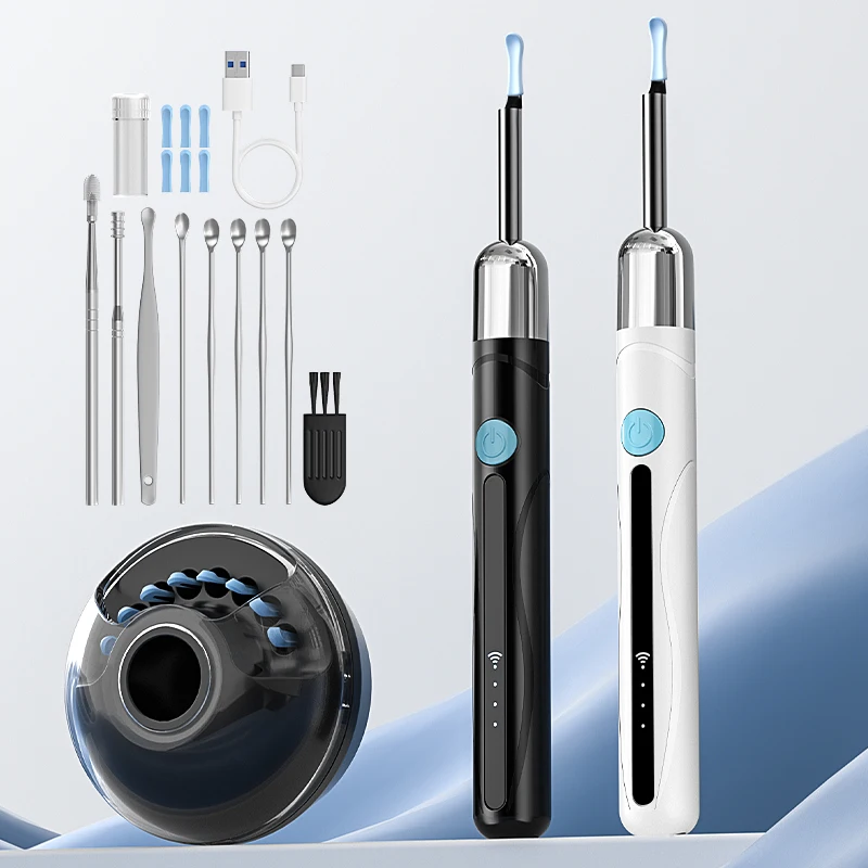 WiFi Otoscope 4.2mm 1080P Camera for IOS/Android Ear Picker with Ear Spoon Base Endoscope Ear Clean with Ear Wax Removal Tools