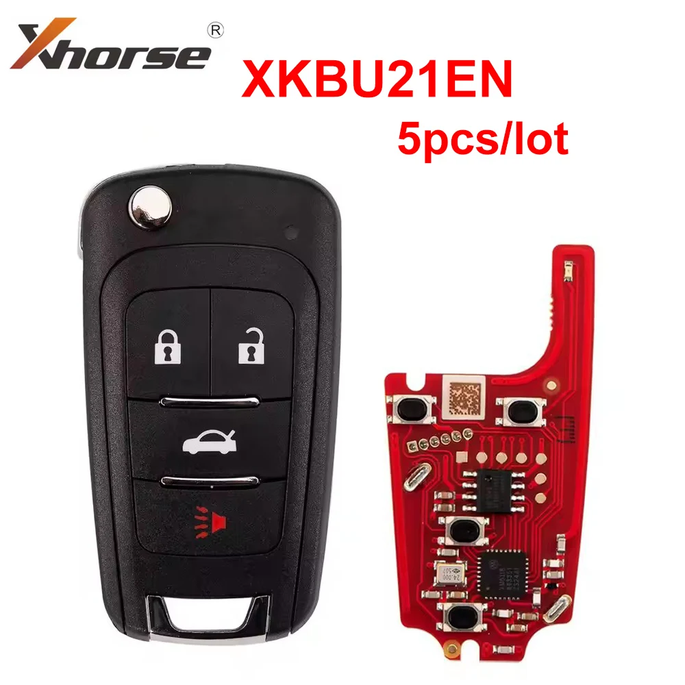 

5 шт./лот Xhorse XKBU21EN проводной дистанционный ключ для Buick Flip 4 кнопки английская версия
