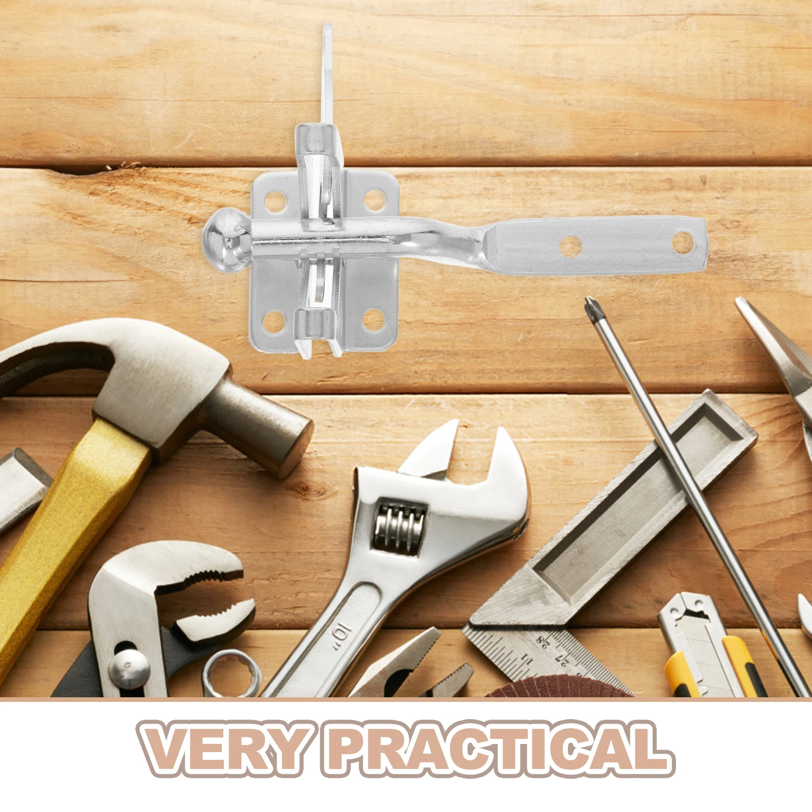 مزلاج بوابة شديد التحمل، أجهزة محملة بزنبرك ذاتية القفل للسياج الخارجي والحديقة وحمام السباحة والبوابات المعدنية الخشبية والتركيب المتين #4