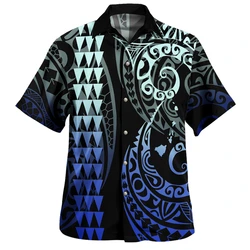 3D Print Short Sleeve Beach Shirt Foe Men Tribal Islanders Polynesian Clothing Casual Mens Button Up Shirts Tops Clothes