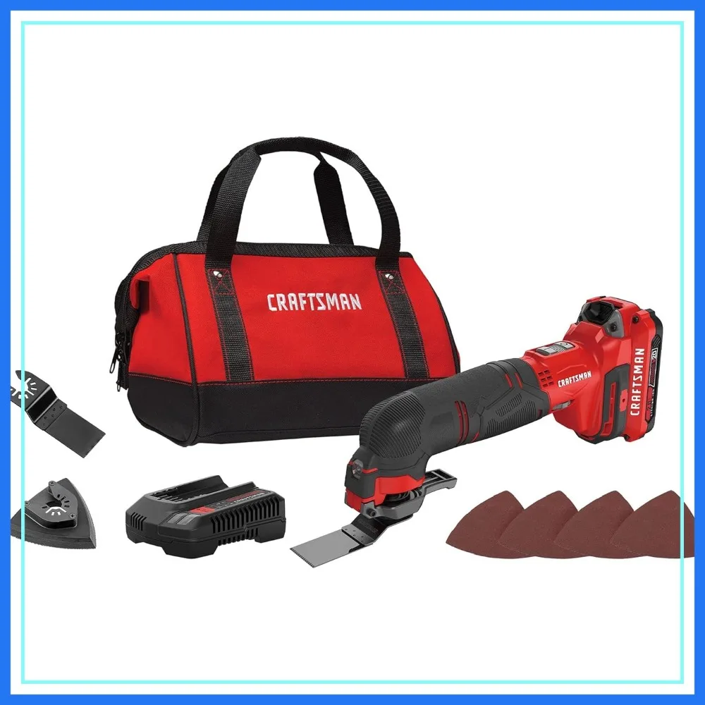 

Cordless Oscillating Multi-Tool Kit with Blades, Sand Paper, Battery and Charger