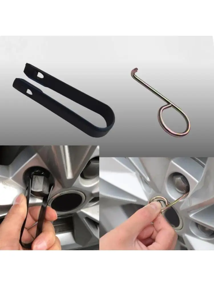 

Car Wheel Nut Lug Dust Cover Cap Disassembly Tools Wheel Lug Removal Hook Clips