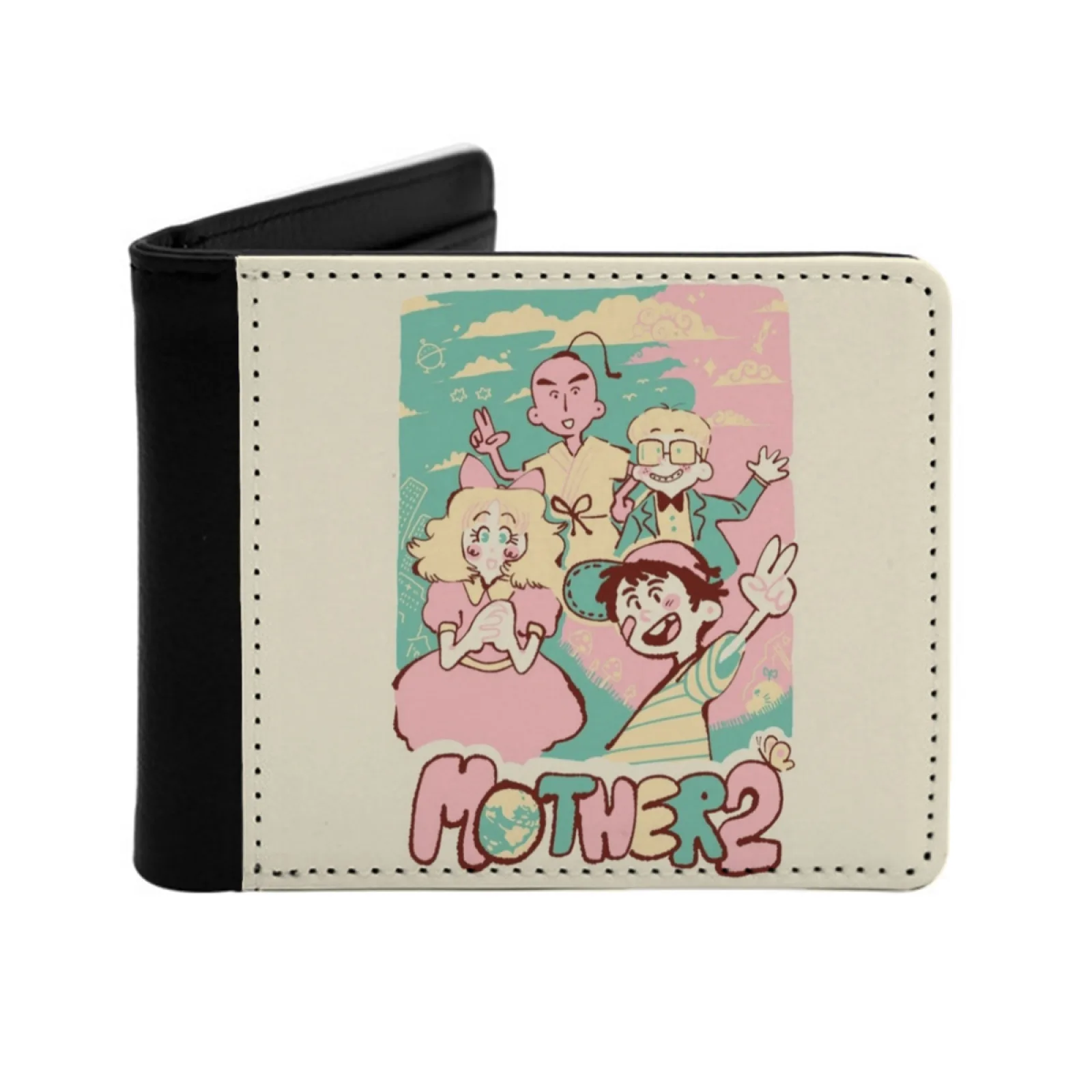 Mother2 New Men's Wallet Short Fashion Pu Leather Wallet Multi Card Wallet Earthbound Mother 2 Ness Ssb Super Smash Bros Mother