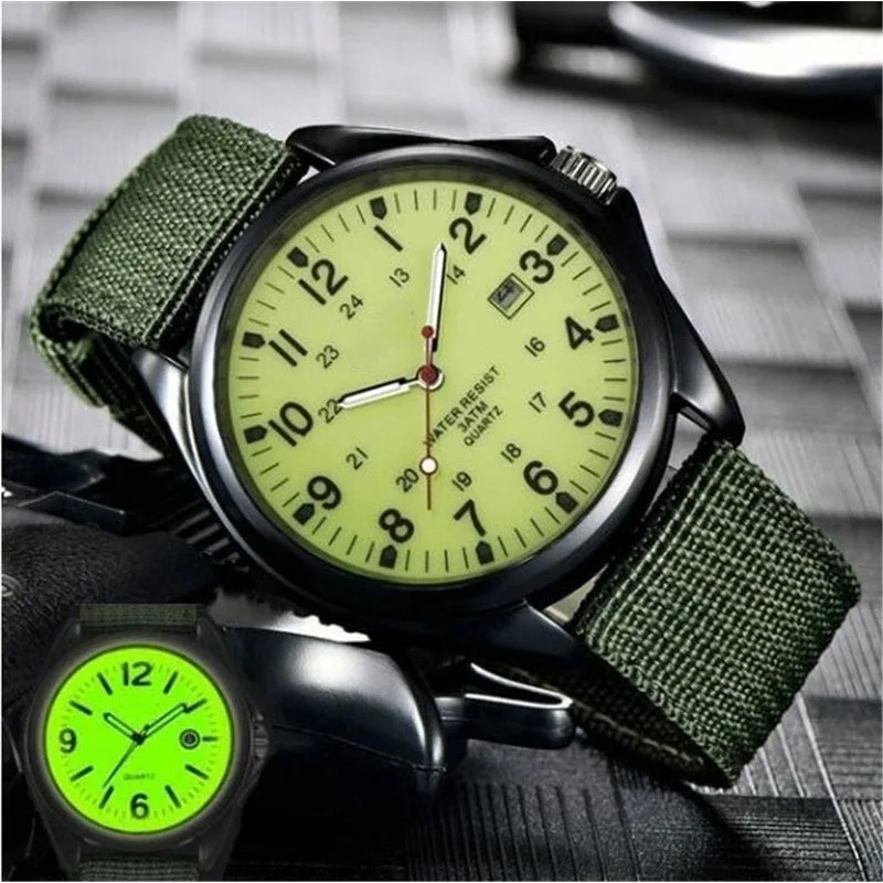 Watch for Men Top Quality Luxury Brand Quartz Mens Watches Luminous Canvas Band Relogio Masculino Fashion Male Clock Reloj