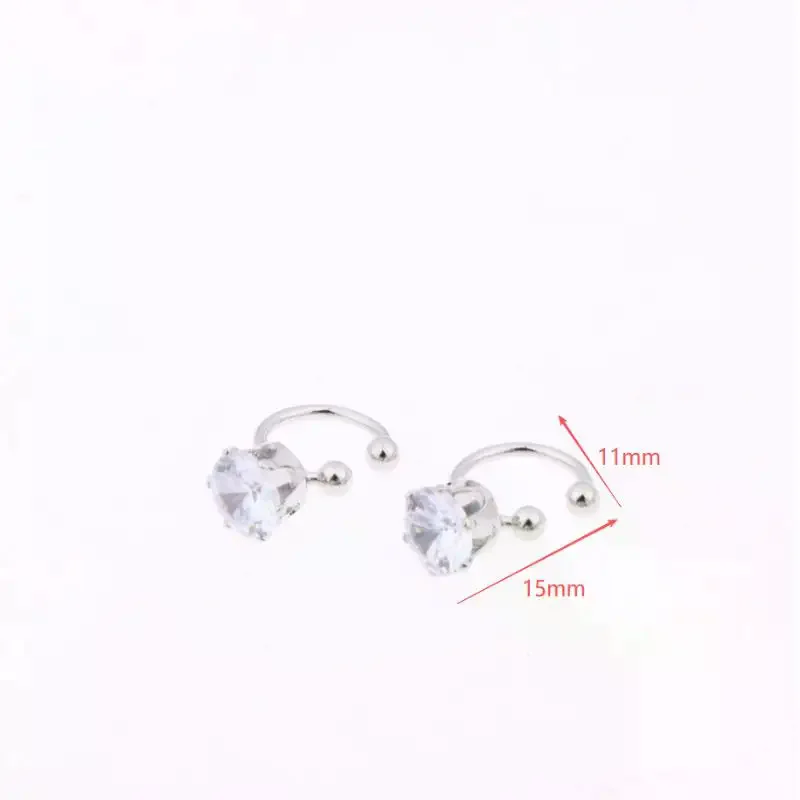1Pair Zircon Shiny Non Piercing Earrings for Women Elegant Style Daily Jewelry Gift Suitable for Parties