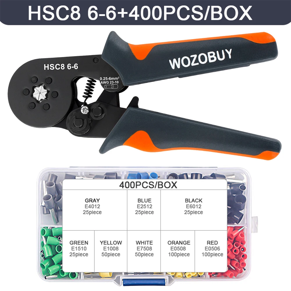 Rohr klemme Crimp zange hsc8 6-1/8-6 Crimp zange Mini Ferrule Crimper Werkzeuge Haushalts-Elektro-Kit mit Box-Drahts pitzen