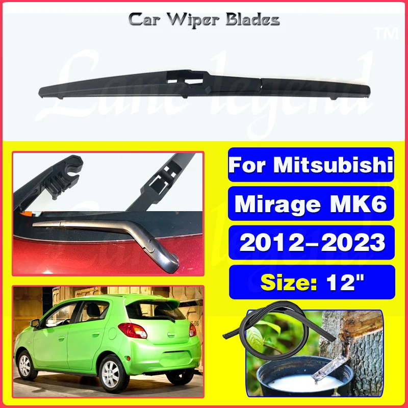 

Wiper 12" Rear Wiper Blade For Mitsubishi Mirage MK6 2012 - 2023 Windshield Windscreen Tailgate Window Car Rain Brush