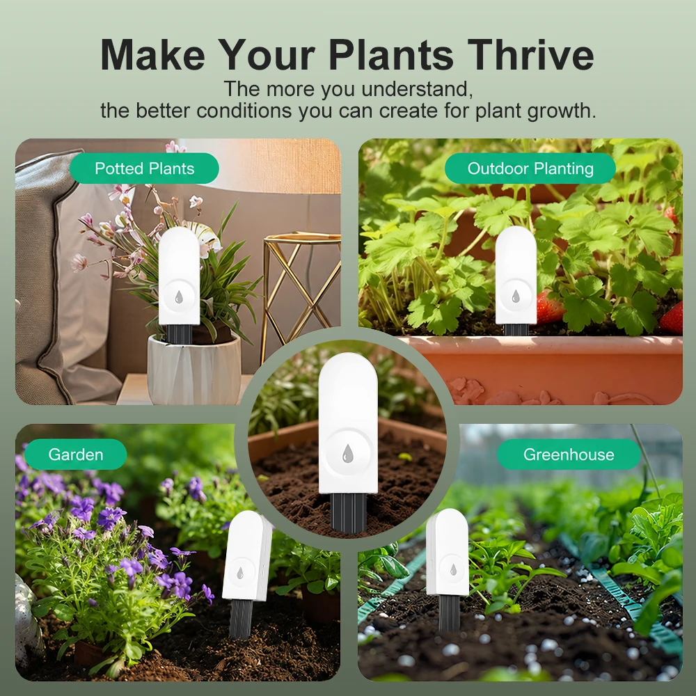 Zigbee 3.0 Soil Moisture Sensor Temperature and Humidity Thermohygrometer Garden Automation Irrigation Detector Alexa Google view 6