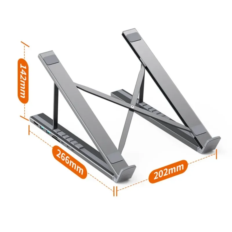 Imagem -05 - Suporte para Laptop com Usb c 3.1 Hub Usb 3.0 em 4k Hdmi sd tf Leitor de Cartão Portátil Ajustável para Macbook Notebook Alumínio