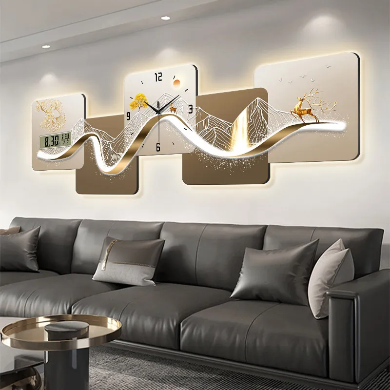Luxury Digital Clock Wall Living Room Led Modern Bedrooms Design Creative Wall Watch Restaurant Reloj De Pared Home Decoration