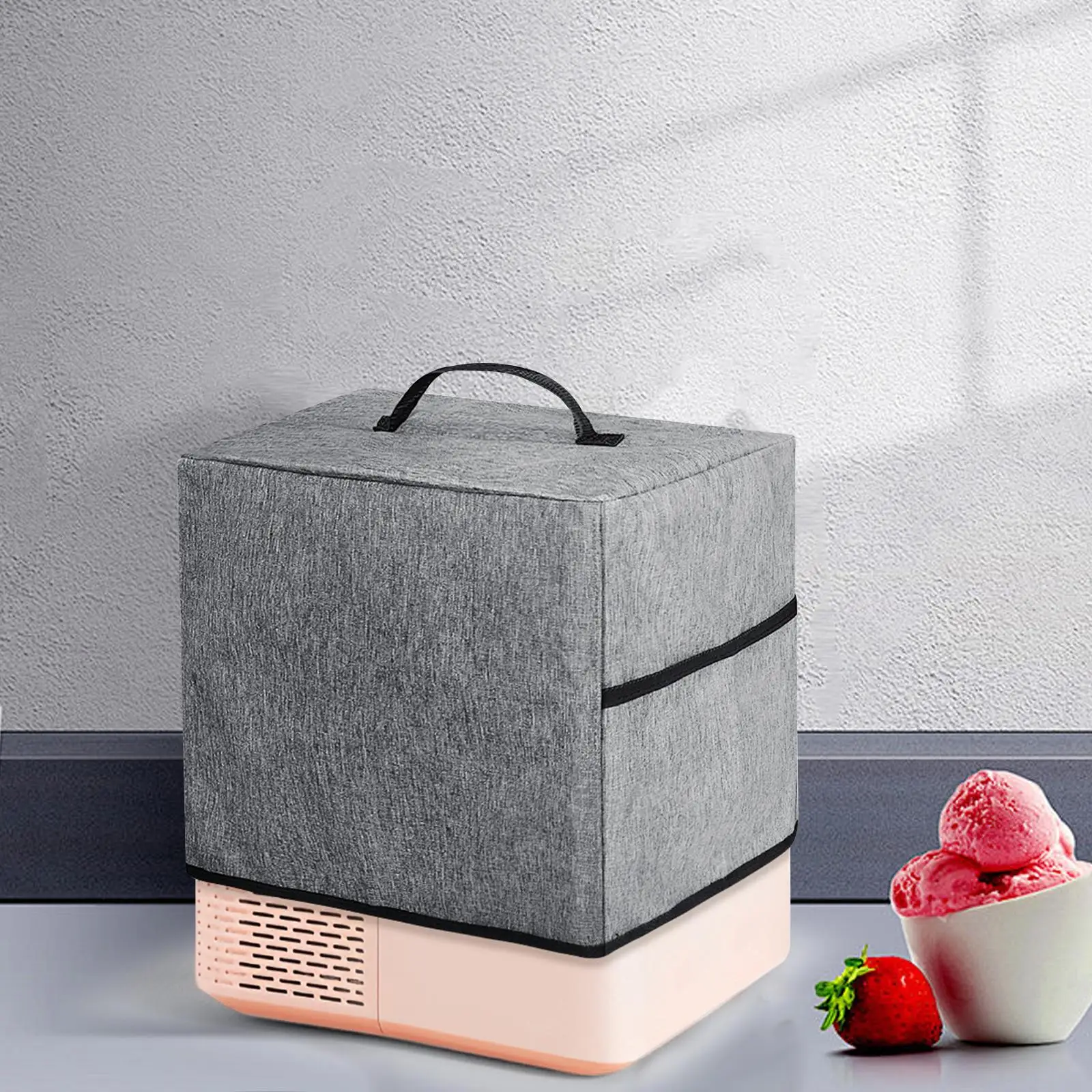 Ice Cream Maker Cover Portable Mixer Microwave W/ Handle Ice Cream Machines Accessories Oven Countertop Ice Cream Dust Shield