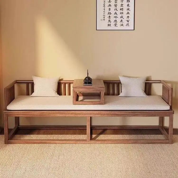 Solid wood Arhat bed New Chinese-style simple sofa bed Ming-style living room household combination Small apartment recliner cha