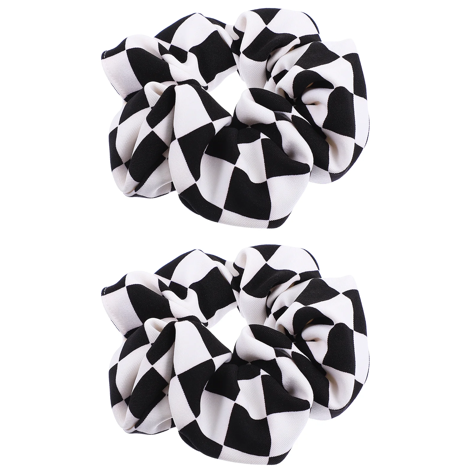 2 pçs laços de cabelo para mulheres elástico preto e branco xadrez corda feminina scrunchies temperamento francês menina anéis senhora