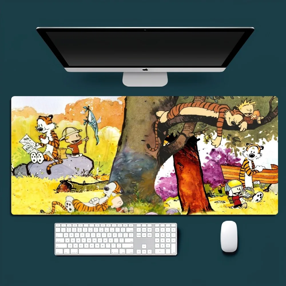 Comic C-Calvin and H-Hobbes Cute Mousepad Office Small Large PC Computer Keyboard Mouse Game Rubber Anti-Slip Mice Mat Big