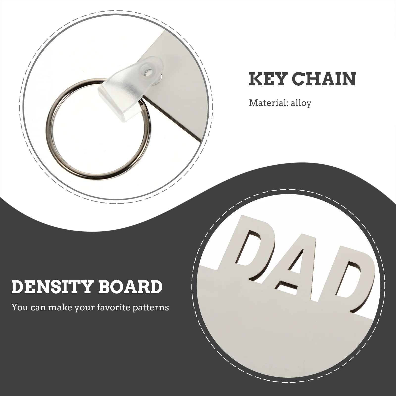 

8Pcs Heat Transfer Sublimation Key Chain Blanks Safe Durable Handicrafts Blank Key Chain Blank Keychain Sublimation Keychain