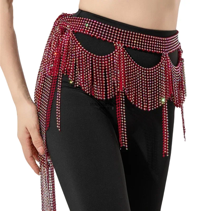 Frauen Bauchtanz Quaste Hüfte Schal Fransen Taille Kette Für Erwachsene Orientalischen Tanz Praxis Leistung Zubehör Taille Gürtel