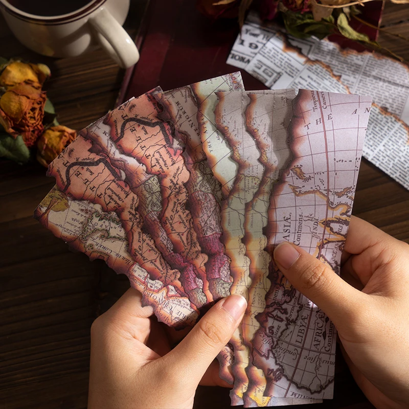 

20pcs/pack Vintage Burn Style Sticker pack DIY Scrapbooking Decor Junk Journal Creative Stationery Craft Decor Paper