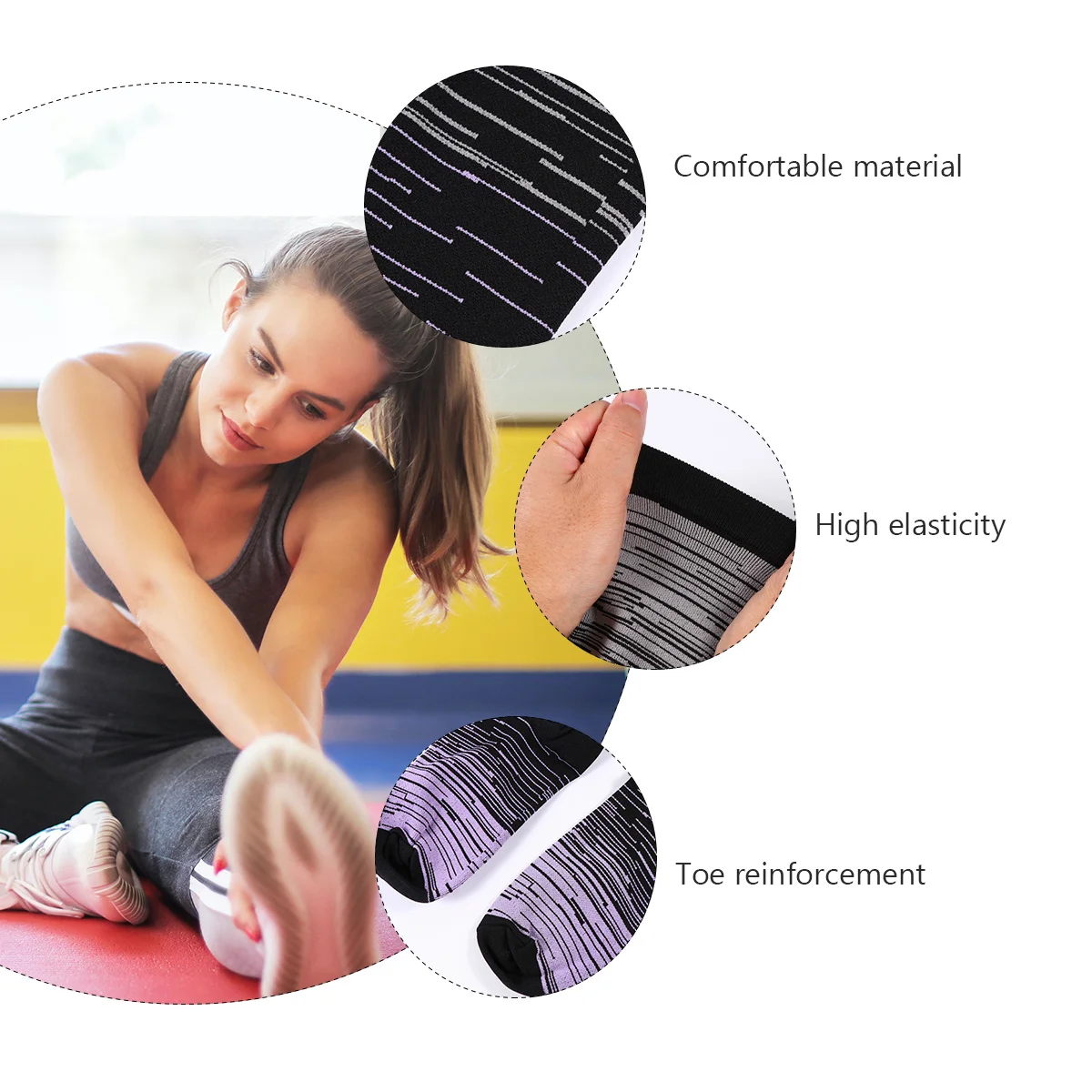 اللياقة البدنية جوارب ضغط قسط الركبة عالية أنبوب الجوارب دائم جوارب رياضية مرنة كرة القدم الكرة الطائرة التشجيع