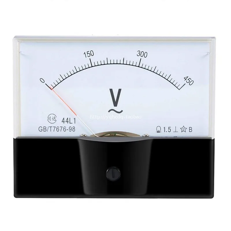 1PC 44L1 AC 0-450V 50V 100V 1000V 150V 250V 300V 500V Analog Panel Volt Voltage Meter 100x80mm