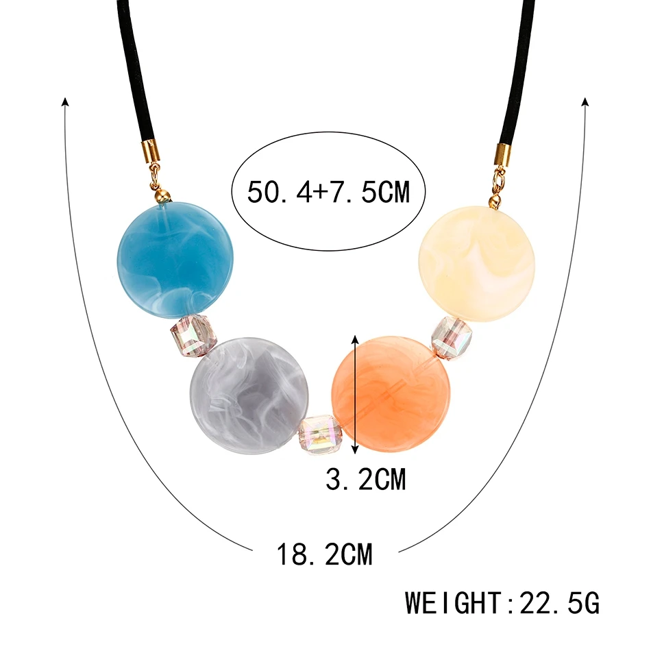 Women\'s Candy Color Necklace for Women Crystal Necklaces & Pendants Acrylic Statement Necklace New Fashion Jewelry Gifts NR089